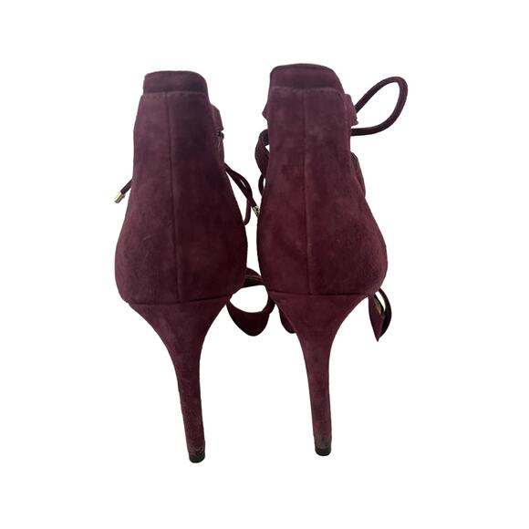 Gianni Bini burgandy Stiletto heels with ankle ties, size 7.5 M elegant, dressy - Picture 3 of 8